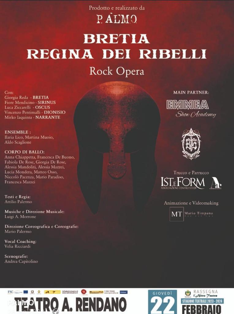 “Bretia: Regina dei Ribelli – Rock Opera” – 22/02/2024 Teatro Rendano